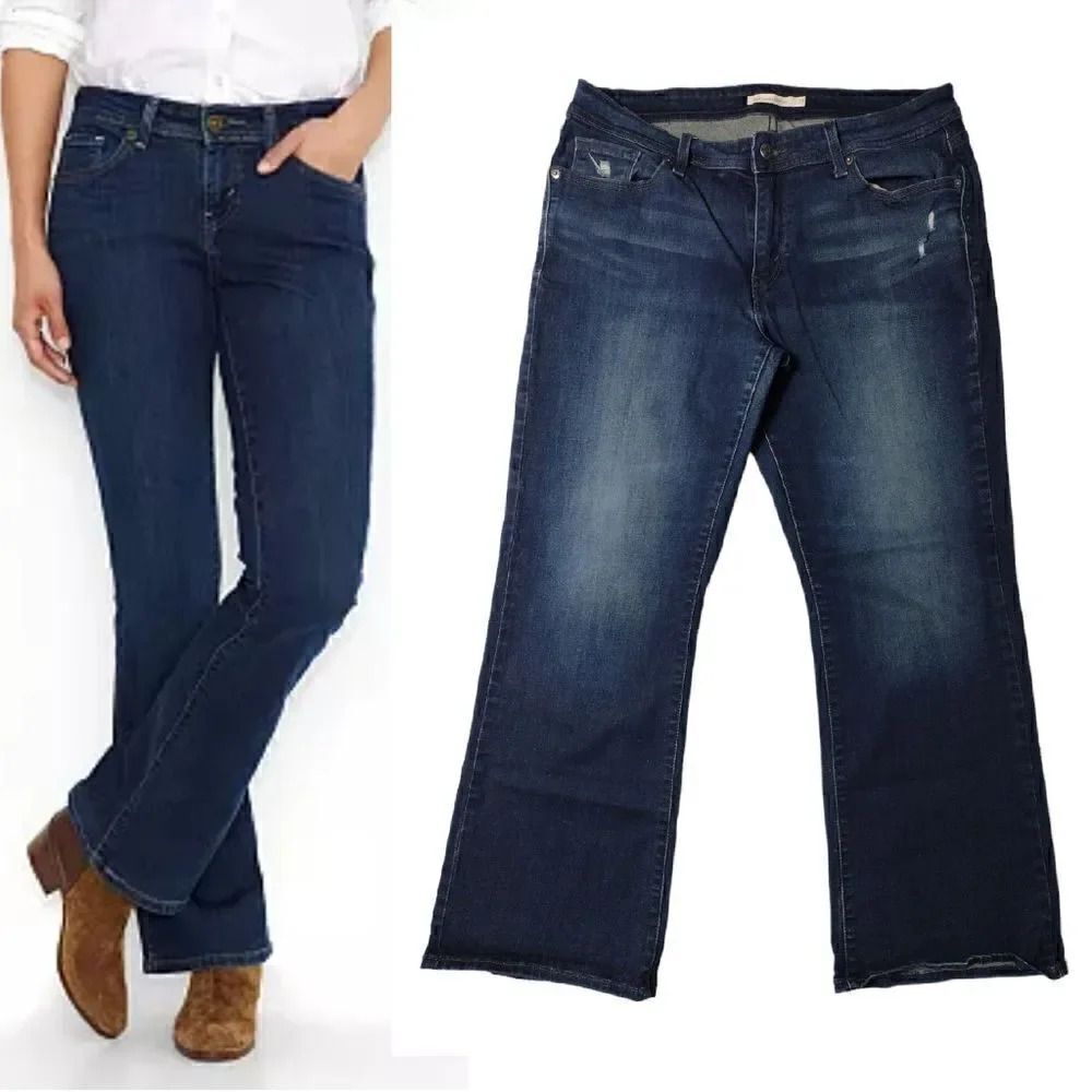 Levi's 529 Midrise Distressed Curvy Bootcut Jeans Size 33